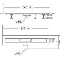 Душевой лоток Vincea Carmine 50 с решеткой Хром арт-SAY.510.50.P.DUZ — фото 3, Душевые лотки