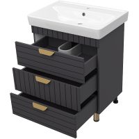 Тумба с раковиной Brevita Gloster 70 Графит матовый арт-УТ000012554 — фото 4, Тумбы с раковиной