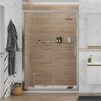 Душевая дверь STWORKI Стокгольм 110 3GW009TTKK000 профиль Хром матовый стекло прозрачное арт-409017 — фото 5, Раздвижные душевые двери