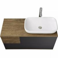 Тумба с раковиной Aquaton Терра 105 подвесная Дуб кантри Антрацит арт-1A2469K2TEKA0 — фото 2, Тумбы с раковиной