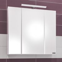 Зеркальный шкаф СанТа Стандарт 90 с подсветкой Белый арт-113018 — фото 1, Зеркальные шкафы в ванную