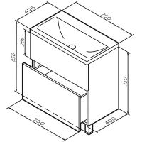 Товар: Тумба под раковину AM.PM Gem 75 Орех арт-M90FSX0752HF - фото 8 Тумба под раковину AM.PM Gem 75 Орех арт-M90FSX0752HF — фото 8, Тумбы под раковину