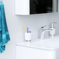 Стакан для зубных щеток AM.PM Sensation хром/матовое стекло арт-A3031300 — фото 7, Стаканы для зубных щеток