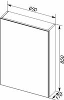 Зеркальный шкаф Aquanet Алвита New 60 Серый арт-277540 — фото 6, Зеркальные шкафы в ванную