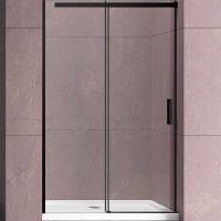 Душевая дверь Vincea Dice 110 профиль Черный стекло прозрачное арт-VDS-4D110CLB — фото 1, Раздвижные душевые двери