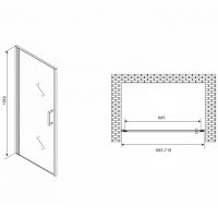 Душевая дверь Abber Sonnenstrand 70 профиль Хром стекло матовое арт-AG04070M — фото 4, Распашные душевые двери