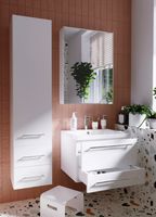 Шкаф пенал 1MarKa Соната 35 L подвесной Белый глянцевый арт-У78470 — фото 4, Пеналы для ванной комнаты