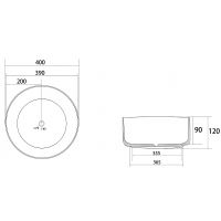 Раковина-чаша Abber Bequem 40 Белая матовая арт-AC2109MW — фото 3, Раковины накладные