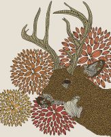 Фреска Ortograf Животные 9634 Фактура флок FLK Флизелин (2,2*2,7) Бежевый/Коричневый/Розовый, Животные/Абстракция арт-9634 (флок FLK) — фото 2, Фрески