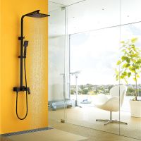 Товар: Душевая система Abber Daheim Черная матовая арт-AF8220B - фото 2 Душевая система Abber Daheim Черная матовая арт-AF8220B — фото 2, Душевые стойки