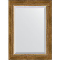 Зеркало Evoform Exclusive 73х53 с фацетом в багетной раме - Состаренная бронза с плетением 70 мм арт-BY 3380 — фото 1, Зеркала в ванную комнату