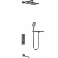 Душевая система Vincea с термостатом Вороненая сталь арт-VSFW-431T1RGM — фото 1, Встраиваемые душевые комплекты