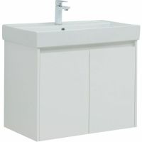 Тумба с раковиной Aquanet Nova Lite 75 подвесная Белый глянец арт-302526 — фото 1, Тумбы с раковиной