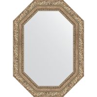 Зеркало Evoform Octagon 55x75 в багетной раме - Виньетка античное серебро 85 мм арт-BY 7149 — фото 1, Зеркала в ванную комнату