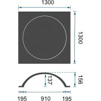 Купол Перфект 1300x156x1300 мм арт-B2015 — фото 3, Розетки потолочные