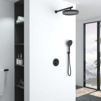 Товар: Душевая система Vincea Inspire с термостатом Черная матовая арт-VSFW-3I22MT2MB - фото 2 Душевая система Vincea Inspire с термостатом Черная матовая арт-VSFW-3I22MT2MB — фото 2, Встраиваемые душевые комплекты