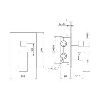 Душевая система Berges Nardis 3S Оружейная сталь арт-071012 — фото 10, Встраиваемые душевые комплекты