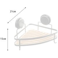 Полка корзина Fixsen Magic Wood угловая Черная матовая Дерево арт-FX-920B-1 — фото 4, Полки для ванной и душа