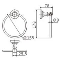 Кольцо для полотенец CeramaLux Bianco Хром арт-52006 — фото 2, Полотенцедержатели