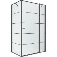 Душевой уголок New Trendy New Soleo Black 90х90 R профиль Черный стекло прозрачное арт-K-0581 — фото 1, Квадратные душевые уголки