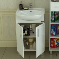 Тумба под раковину СанТа Дублин 50 Белая арт-223011 — фото 4, Тумбы под раковину