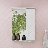 Зеркало со шкафом Volna Adel 50 R с подсветкой Белое арт-zsADEL50.R-01 — фото 1, Зеркальные шкафы в ванную