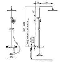 Душевая система Vincea Desire с термостатом Брашированное золото арт-VSFS-1D1TBG — фото 7, Душевые стойки
