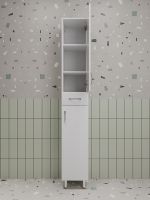 Шкаф пенал Style Line Эко Стандарт 30 с бельевой корзиной Белый глянцевый арт-ЛС-00002328 — фото 3, Пеналы для ванной комнаты