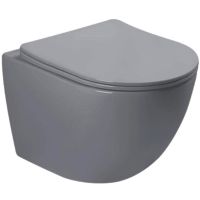Унитаз SantiLine подвесной Серый матовый с сиденьем Микролифт арт-SL-5005MG — фото 1, Подвесные унитазы