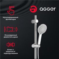 Душевая система Agger Glorious Хром арт-A1293500 — фото 3, Душевые стойки