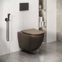 Унитаз Grossman Color подвесной Коричневый матовый с сиденьем Микролифт арт-GR-4411BRMS — фото 7, Подвесные унитазы