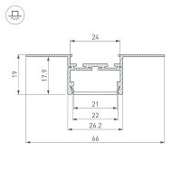 Профиль алюминиевый Arlight встраиваемый Серебристый арт-033693 — фото 3, Профили для светодиодных лент