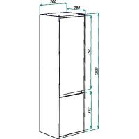 Шкаф пенал Bellezza Лоренцо 35 L подвесной Дуб светлый арт-4629104182472 — фото 3, Пеналы для ванной комнаты