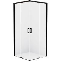 Душевой уголок New Trendy Prime Black 70х80 профиль Черный стекло прозрачное арт-D-0350A/D-0313A — фото 1, Прямоугольные душевые уголки