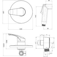 Гигиенический душ со смесителем Orange OneLife Хром арт-P01-888cr — фото 5, Гигиенические души