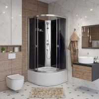 Душевая кабина Niagara Eco 100x100 без гидромассажа арт-E100/40/TN/BK — фото 1, Душевые кабины