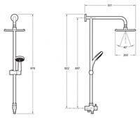 Душевая система Jacob Delafon EO Хром арт-E45893-CP — фото 10, Душевые стойки
