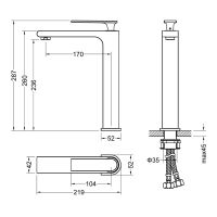 Смеситель для раковины Timo Anni Черный арт-2711/03F — фото 4, Смесители для раковины