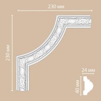 Товар: Угловой элемент Decomaster 230x230x25 мм арт-DP 8051 B - фото 2 Угловой элемент Decomaster 230x230x25 мм арт-DP 8051 B — фото 2, Молдинги