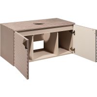 Тумба под раковину Runo Андорра 85 подвесная Кашемир серый Дуб какао арт-00-00002017 — фото 2, Тумбы под раковину