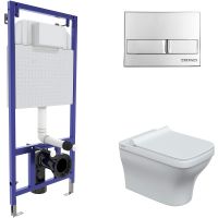 Комплект унитаза с инсталляцией Berges Novum с сиденьем Микролифт и клавишей смыва Хром глянцевый арт-042448 — фото 1, Комплекты унитаз + инсталляция