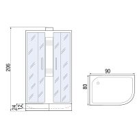 Душевая кабина River Nara 90x80 МТ L Б/К с поддоном арт-10000008781 — фото 12, Душевые кабины