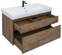 Тумба под раковину Aquanet Nova Lite Slim Synergy 100 подвесная Дуб рустикальный арт-249957 — фото 5, Тумбы под раковину