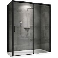 Душевой уголок Abber Komfort 170x90 профиль Черный стекло прозрачное арт-AG93170B-S92B — фото 1, Прямоугольные душевые уголки