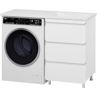 Тумба с раковиной Misty Чегет 120 R Белая глянцевая арт-УТ000013837 — фото 1, Тумбы с раковиной