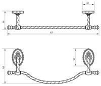 Полотенцедержатель Migliore Edera Золото арт-16948 — фото 2, Полотенцедержатели