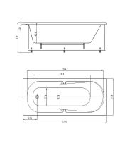 Акриловая ванна Aquatek Лея 170x75 без гидромассажа без панелей с каркасом (разборный) со слив-переливом арт-LEY170-0000045 — фото 4, Акриловые ванны