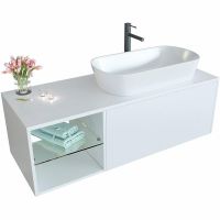 Тумба c раковиной SanVit Оскар 90 R подвесная Белая арт-koskar090R — фото 4, Тумбы с раковиной