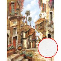 Фреска Ortograf Городской пейзаж живопись 11644 Фактура бархат FX Флизелин (2,1*2,7) Бежевый/Коричневый/Голубой, Город/Цветы/Живопись арт-11644 (бархат FX) — фото 1, Фрески