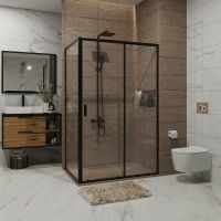 Душевой уголок Niagara Nova 120х100 профиль Черный стекло прозрачное арт-NG-82-12AB-A100B — фото 1, Прямоугольные душевые уголки